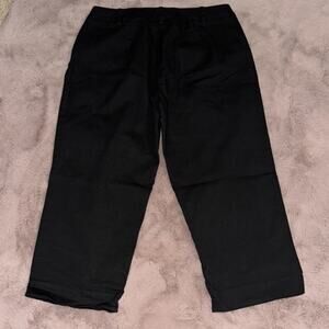 Talbots Size 6 Petite Black Capris with White Stitching Detail